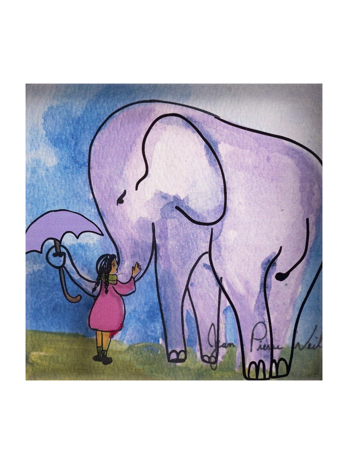Amitié éléphant et petite fille, cadeaux Tu B'Av, Judaica israélienne
