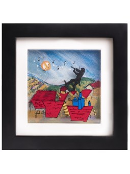Happy Violin Player 3D Painting , Tu B'Av Gifts , Israeli Judaica