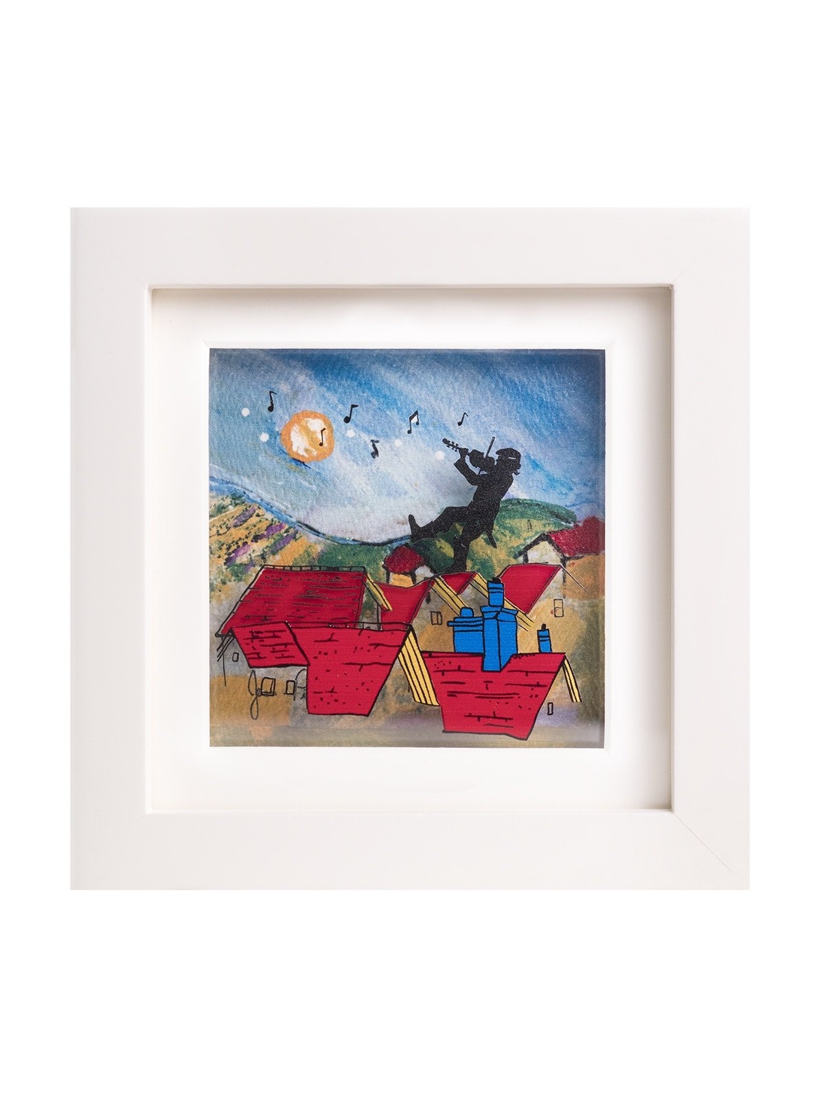 Happy Violin Player 3D Painting , Cadeaux Tu B'Av , Judaica israélien