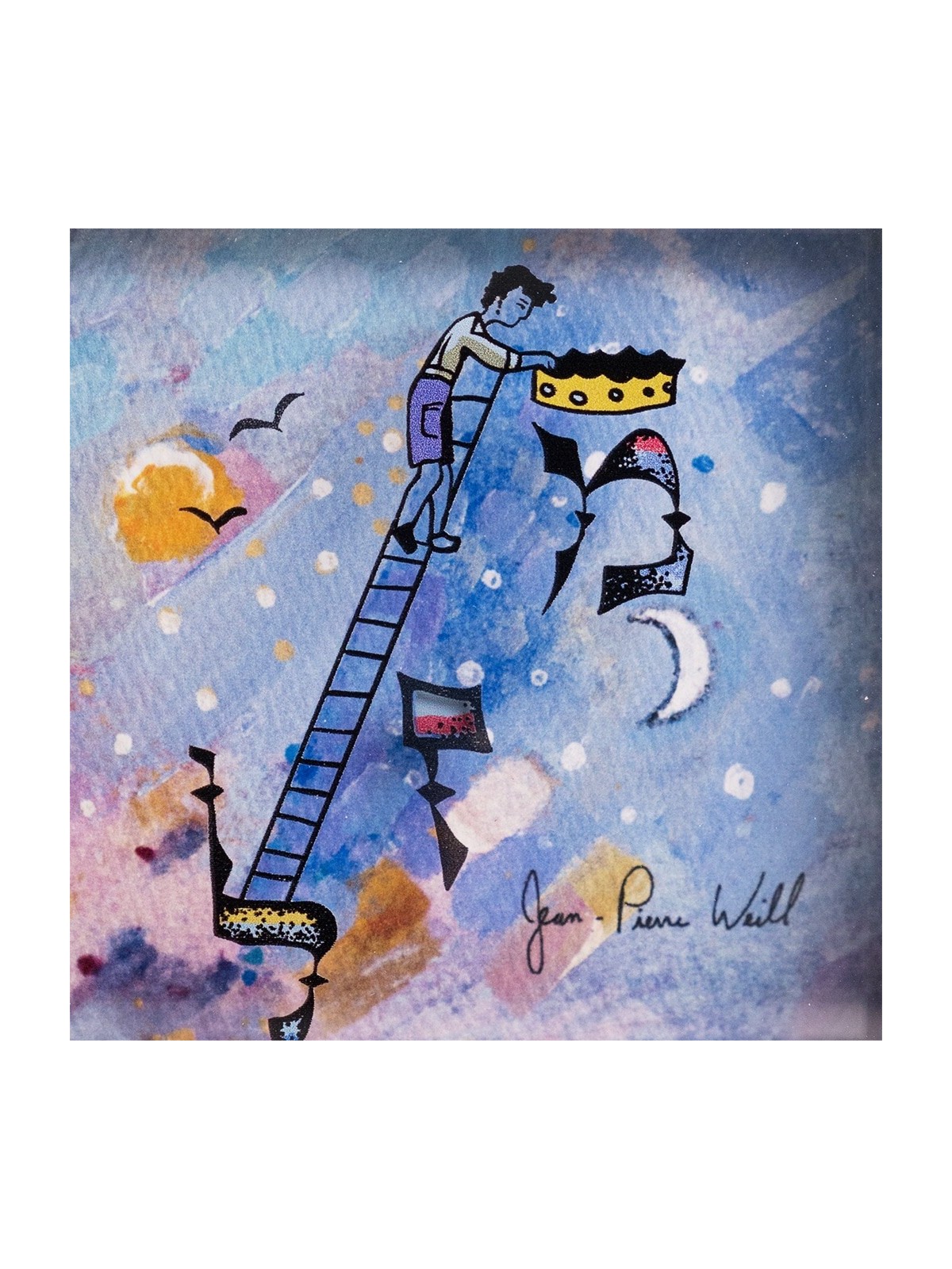 Beautiful 3D "Luck" Painting , Tu B'Av Gifts , Israeli Judaica