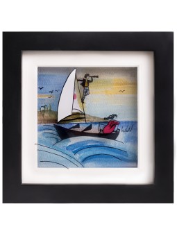 Belle peinture 3D de l'aventure à la voile, cadeaux Tu B'Av, Israël