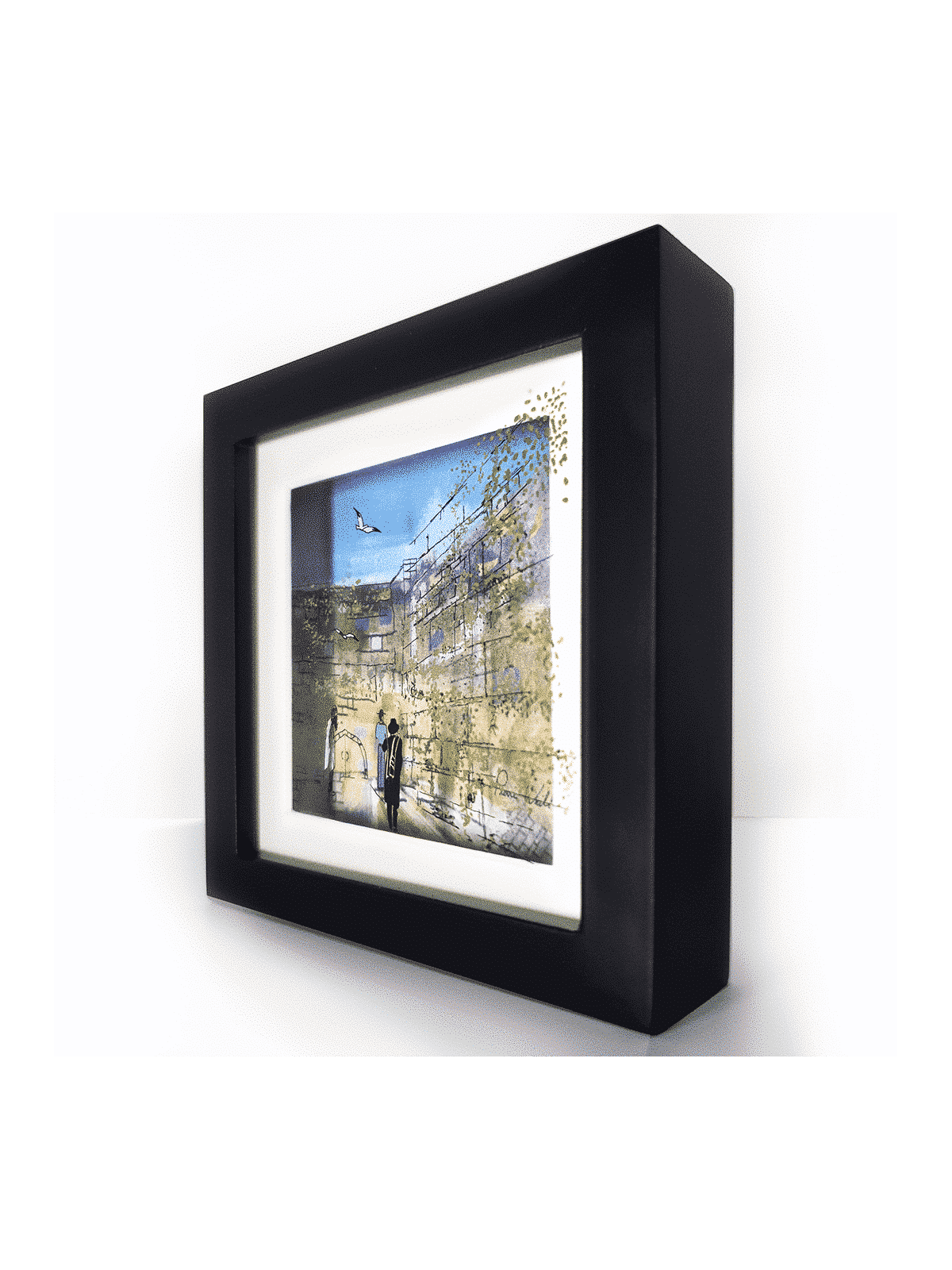 Modern 3D Glass Kotel Painting - Modern Jewish Art , Jewish Paintings