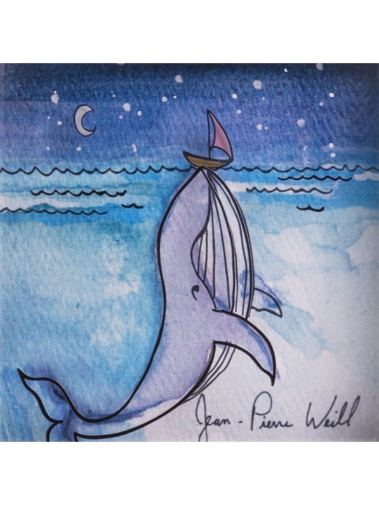 Peinture 3D unique de la baleine merveilleuse, cadeaux Tu B'Av, Judaï israélien