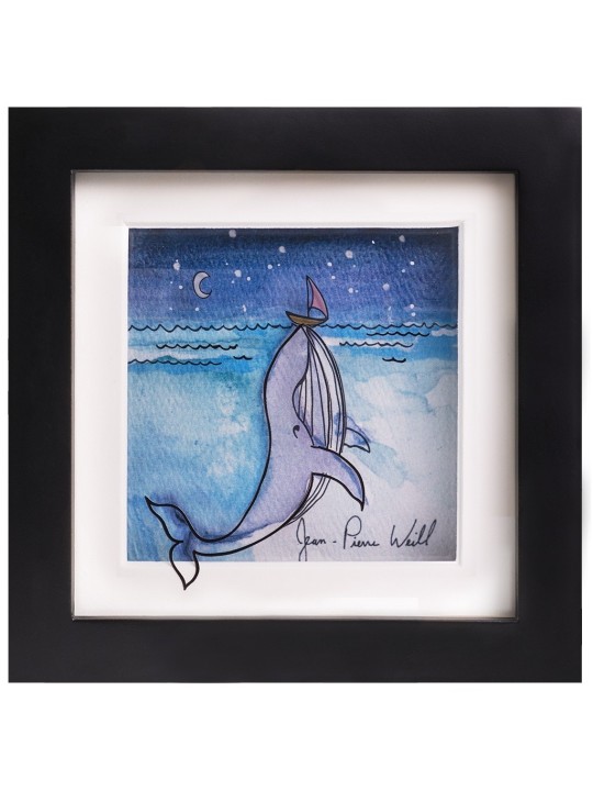 Peinture 3D unique de la baleine merveilleuse, cadeaux Tu B'Av, Judaï israélien