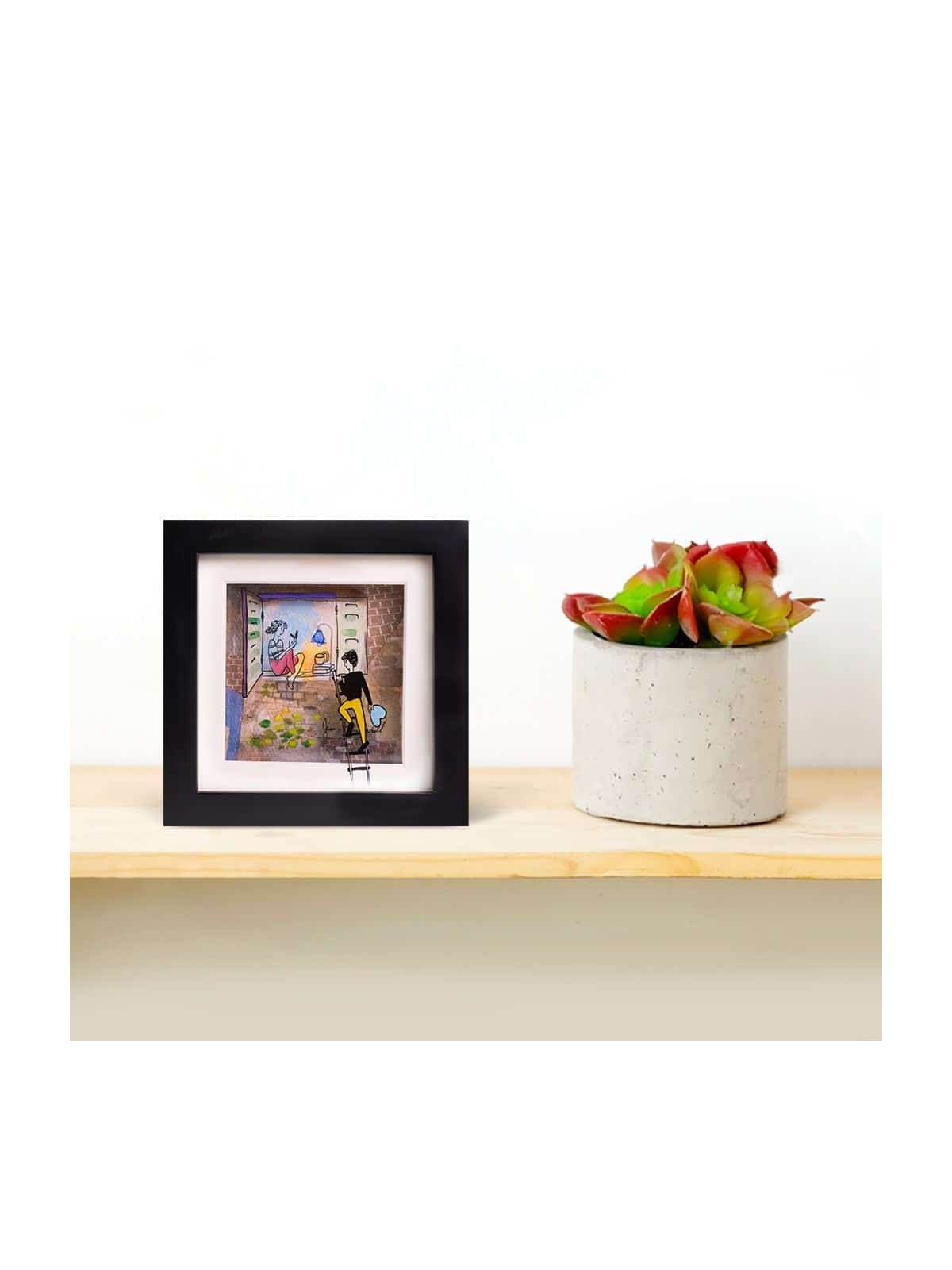 Romantic 3D Painting of 2 Lovers , Tu B'Av Gifts , Israeli Judaica
