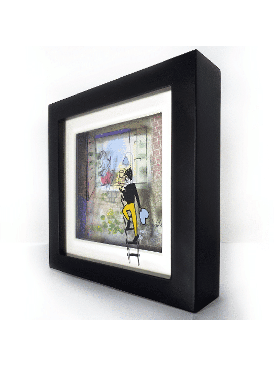 Romantic 3D Painting of 2 Lovers , Tu B'Av Gifts , Israeli Judaica
