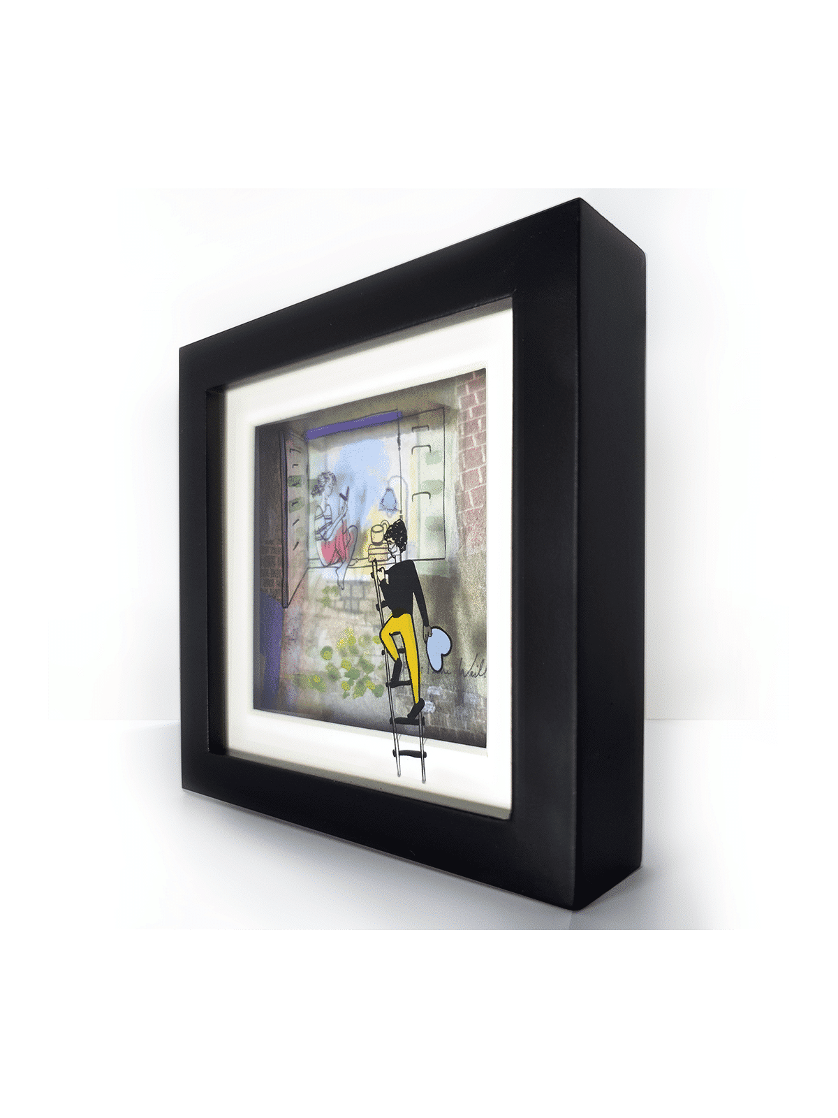 Romantic 3D Painting of 2 Lovers , Tu B'Av Gifts , Israeli Judaica