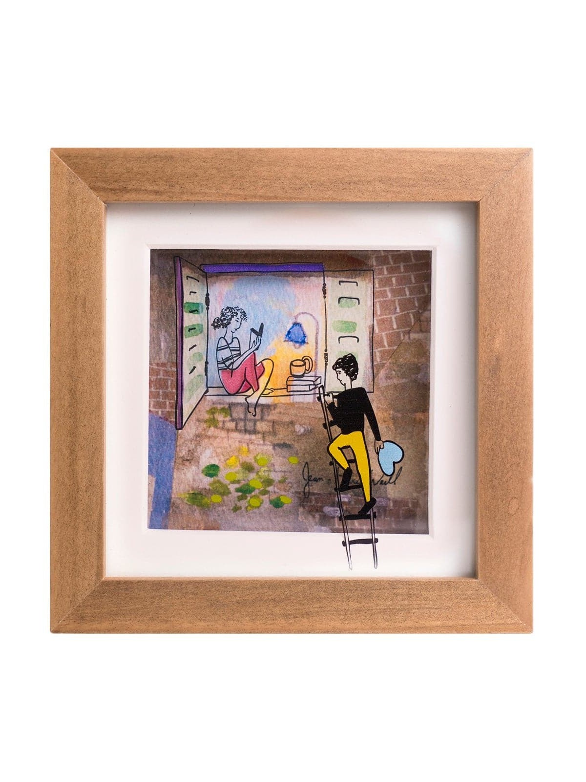 Romantic 3D Painting of 2 Lovers , Tu B'Av Gifts , Israeli Judaica