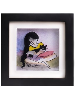 Touching 3D Painting For The Cat Lovers , Tu B'Av Gifts , Israeli Juda
