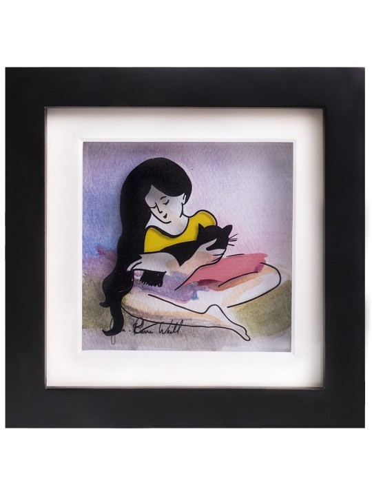 Touching 3D Painting For The Cat Lovers , Tu B'Av Gifts , Israeli Juda