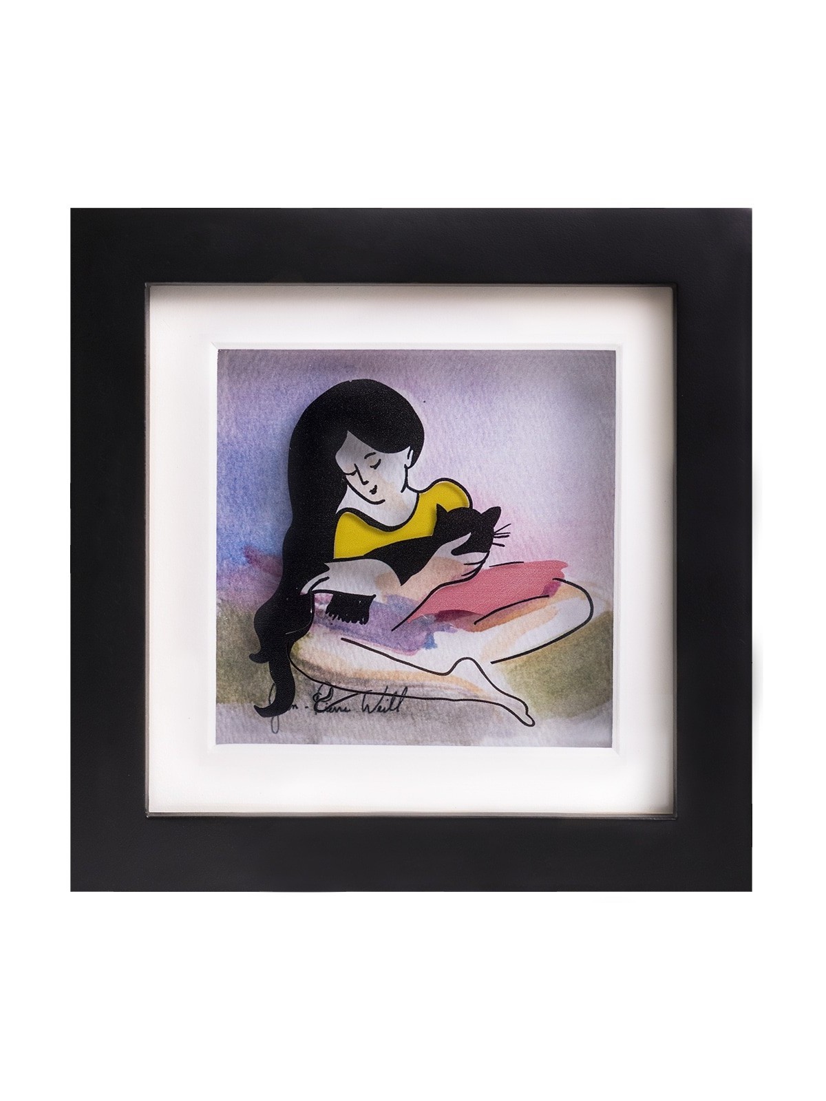 Touching 3D Painting For The Cat Lovers , Tu B'Av Gifts , Israeli Juda
