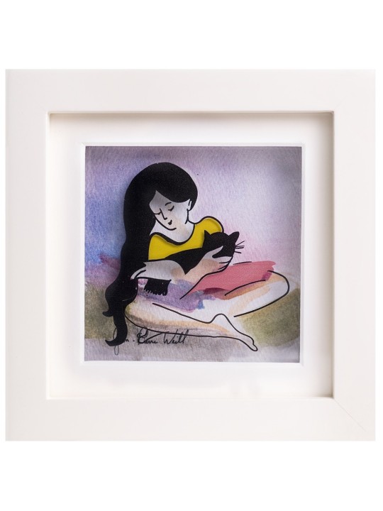Touching 3D Painting For The Cat Lovers , Tu B'Av Gifts , Israeli Juda