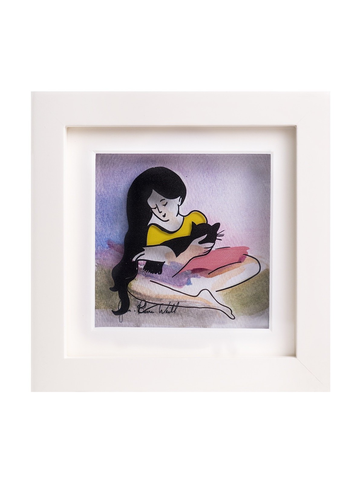 Touching 3D Painting For The Cat Lovers , Tu B'Av Gifts , Israeli Juda