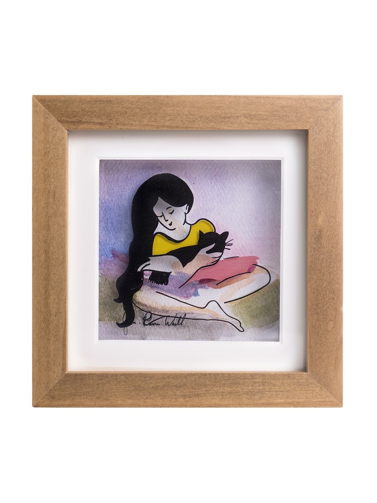 Touching 3D Painting For The Cat Lovers , Tu B'Av Gifts , Israeli Juda