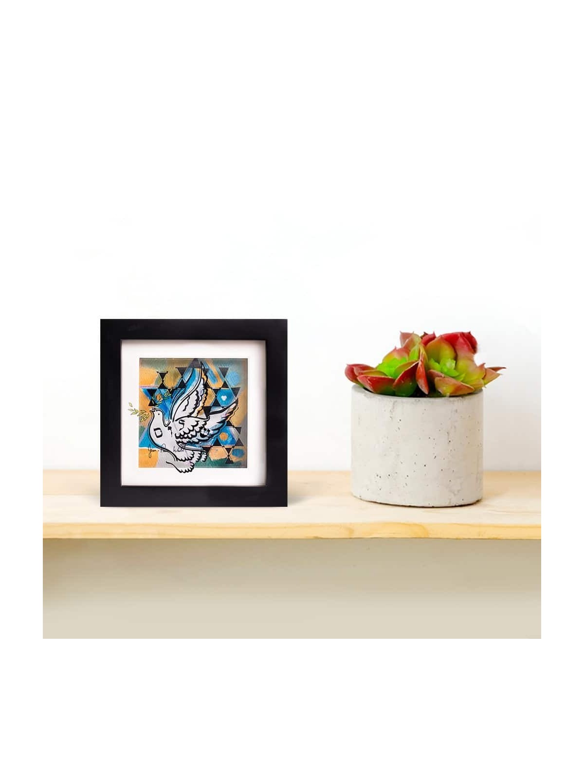 Peinture 3D délicate de la colombe, cadeaux Tu B'Av, Judaica israélienne