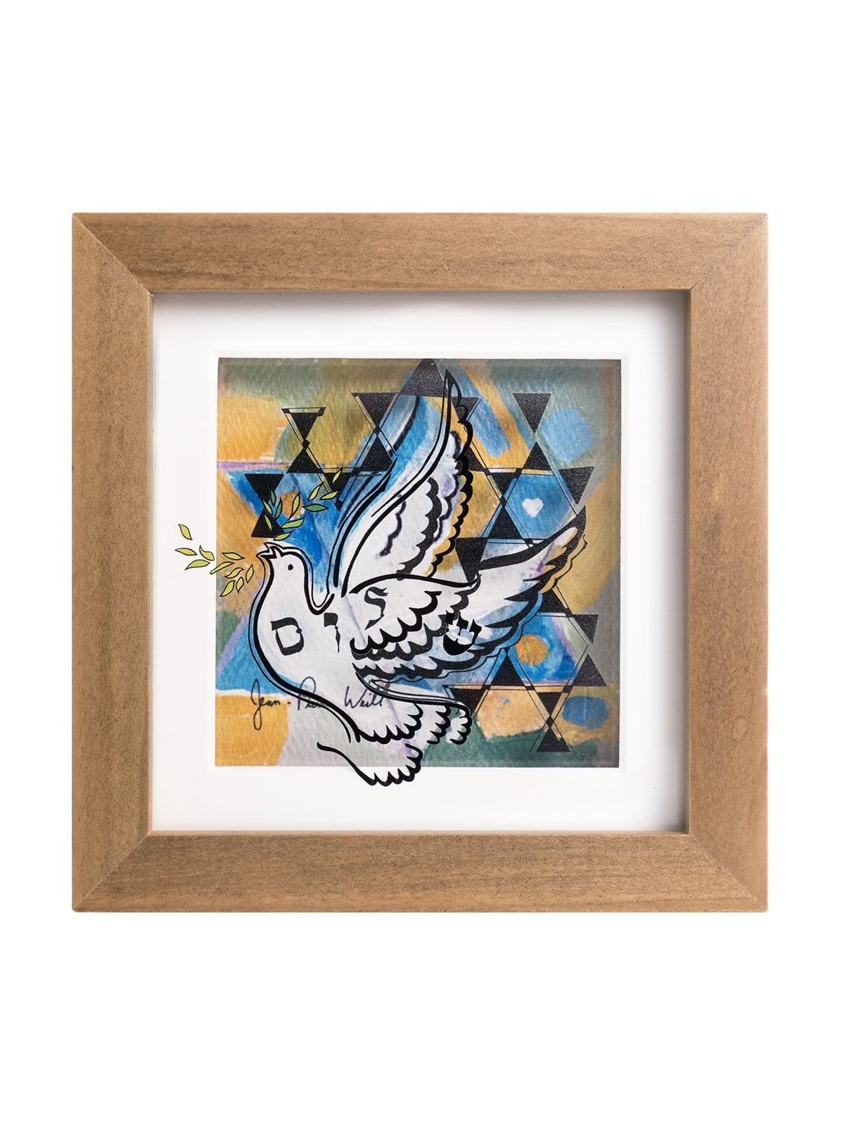 Peinture 3D délicate de la colombe, cadeaux Tu B'Av, Judaica israélienne