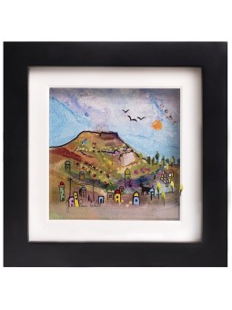 Amazing 3D Painting of Herodium , Tu B'Av Gifts , Israeli Judaica