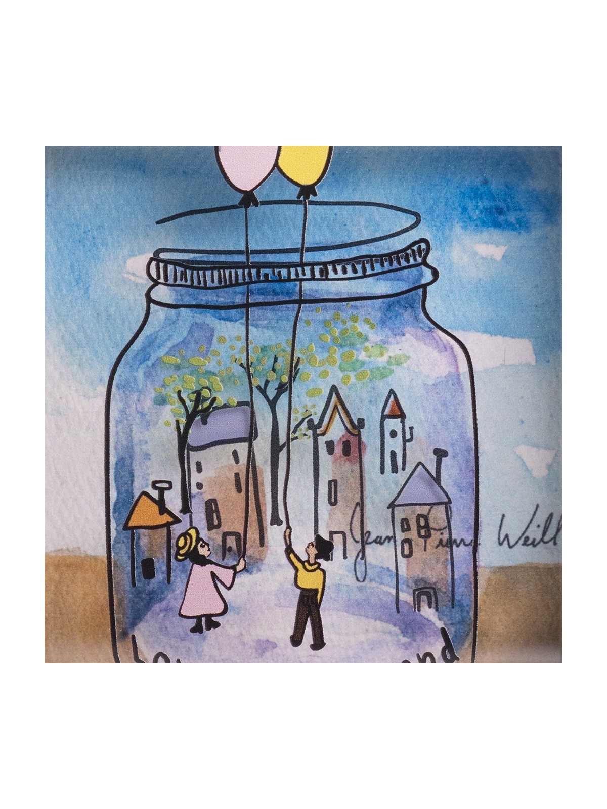 Romantic Magic Jar 3D Painting , Tu B'Av Gifts , Israeli Judaica