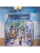 Romantic Magic Jar 3D Painting , Tu B'Av Gifts , Israeli Judaica