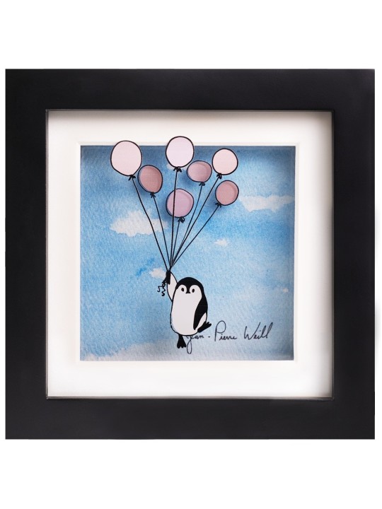 Belle peinture 3D du pingouin volant, cadeaux Tu B'Av, israélien