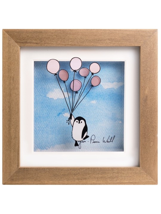 Belle peinture 3D du pingouin volant, cadeaux Tu B'Av, israélien