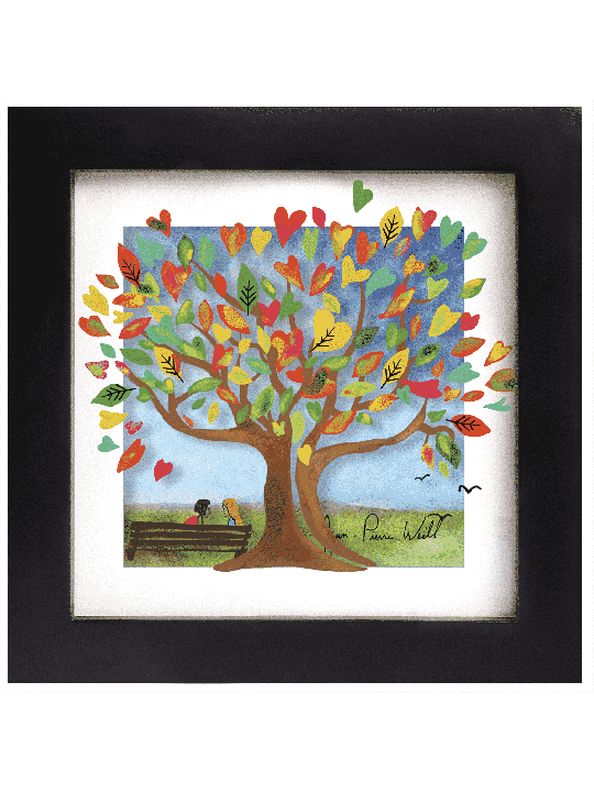 Peinture 3D romantique de l’arbre de l’amour, cadeaux Tu B’Av, Judaica israélienne