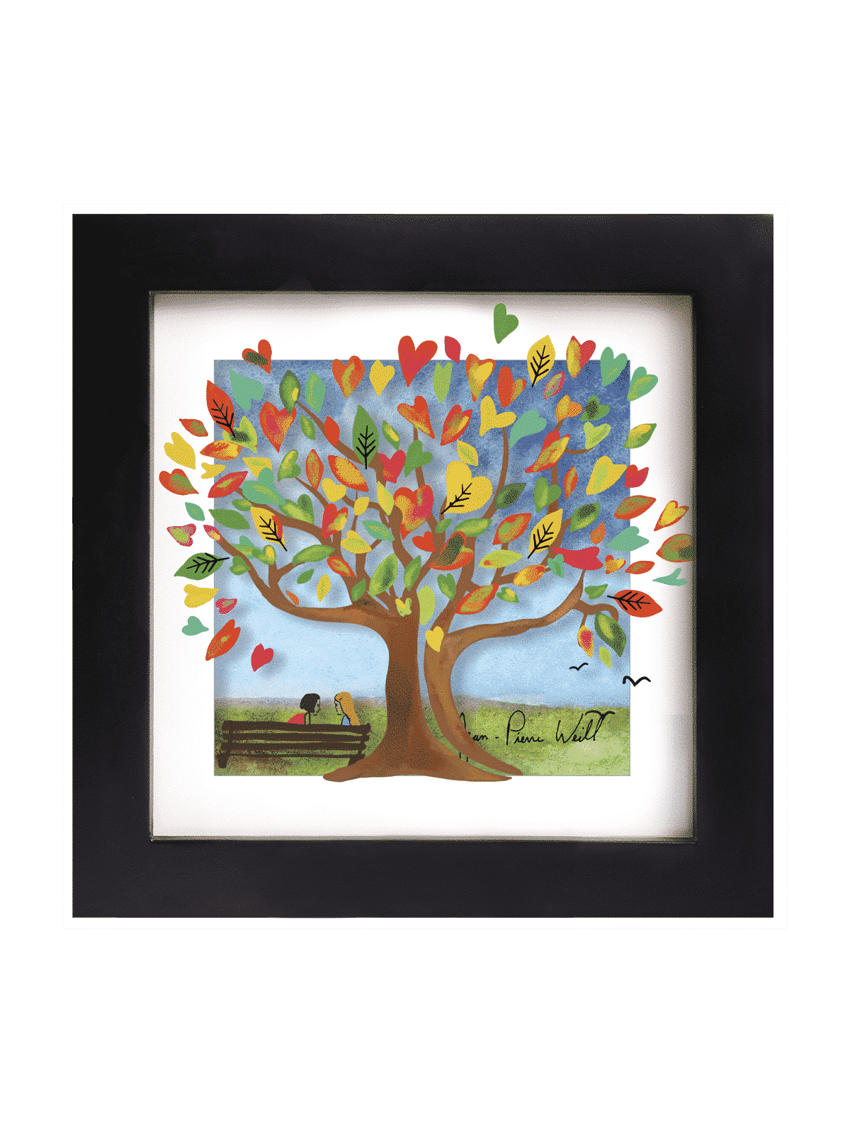 Peinture 3D romantique de l’arbre de l’amour, cadeaux Tu B’Av, Judaica israélienne