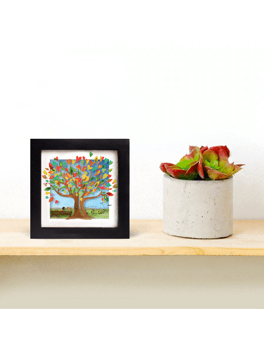 Peinture 3D romantique de l’arbre de l’amour, cadeaux Tu B’Av, Judaica israélienne