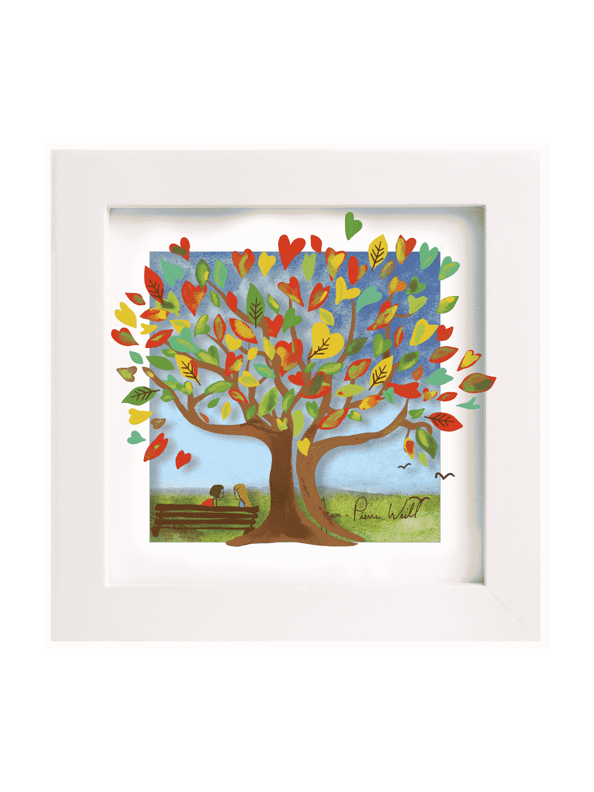 Peinture 3D romantique de l’arbre de l’amour, cadeaux Tu B’Av, Judaica israélienne