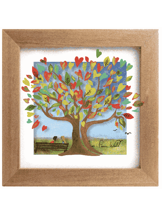 Peinture 3D romantique de l’arbre de l’amour, cadeaux Tu B’Av, Judaica israélienne