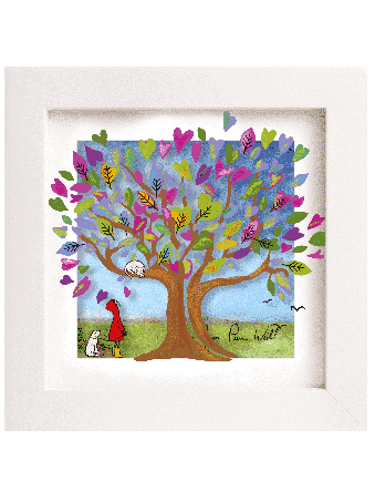 Peinture 3D romantique de l'arbre aux cœurs violets, cadeaux Tu B'Av, Israël