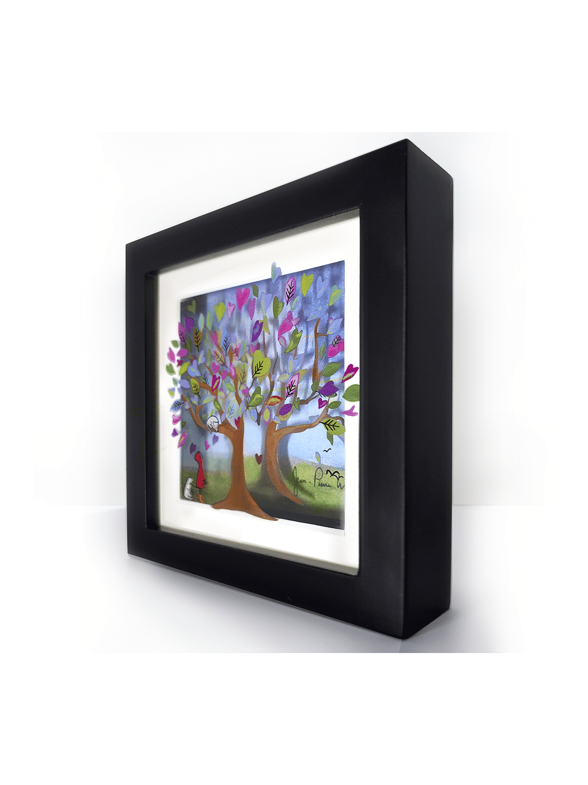 Peinture 3D romantique de l'arbre aux cœurs violets, cadeaux Tu B'Av, Israël