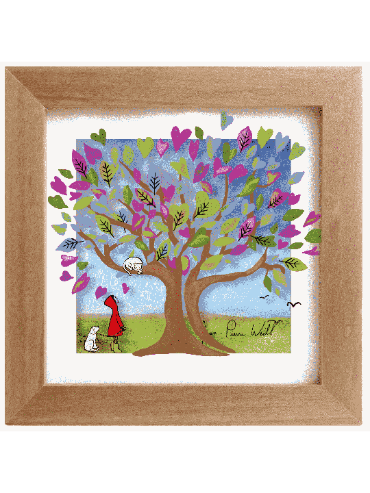 Peinture 3D romantique de l'arbre aux cœurs violets, cadeaux Tu B'Av, Israël