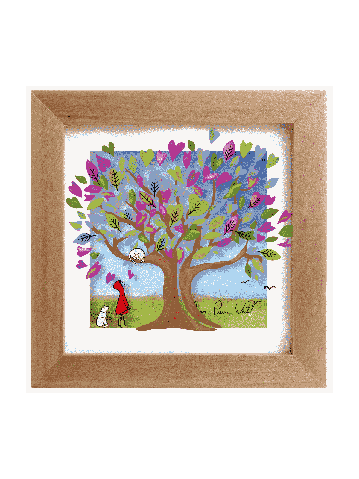 Peinture 3D romantique de l'arbre aux cœurs violets, cadeaux Tu B'Av, Israël