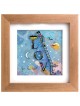 Love in the Sky with 3D Painting on Glass , Tu B'Av Gifts , Israeli Ju