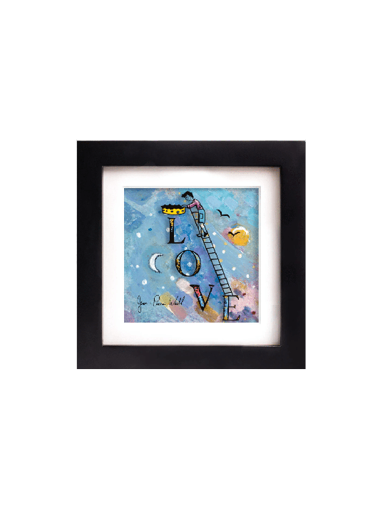Love in the Sky with 3D Painting on Glass , Tu B'Av Gifts , Israeli Ju