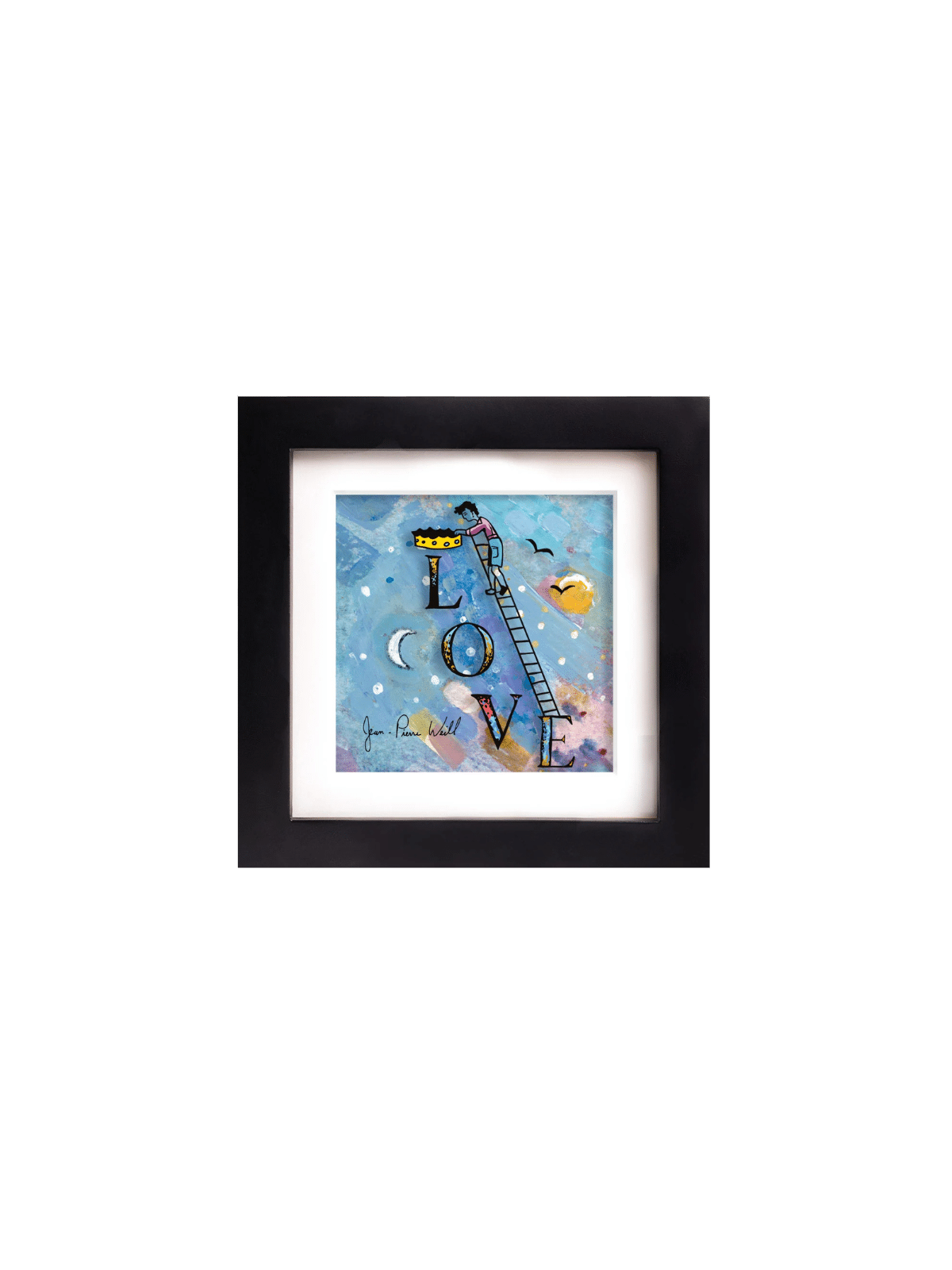 Love in the Sky with 3D Painting on Glass , Tu B'Av Gifts , Israeli Ju