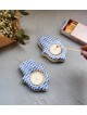 Blue Ceramic Hamsa Candle Holders , Modern Candlesticks , Israeli Juda