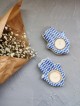 Blue Ceramic Hamsa Candle Holders , Modern Candlesticks , Israeli Juda
