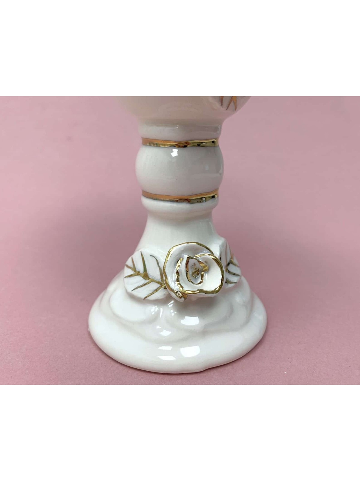 Verre à vin en céramique en blanc et or, cadeaux de Pâque, Judaica israélien