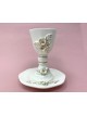 Ceramic Wine Glass in White & Gold , Passover Gifts , Israeli Judaica