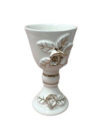 Gold Colors Painted Ceramic Cup , Passover Gifts , Israeli Judaica