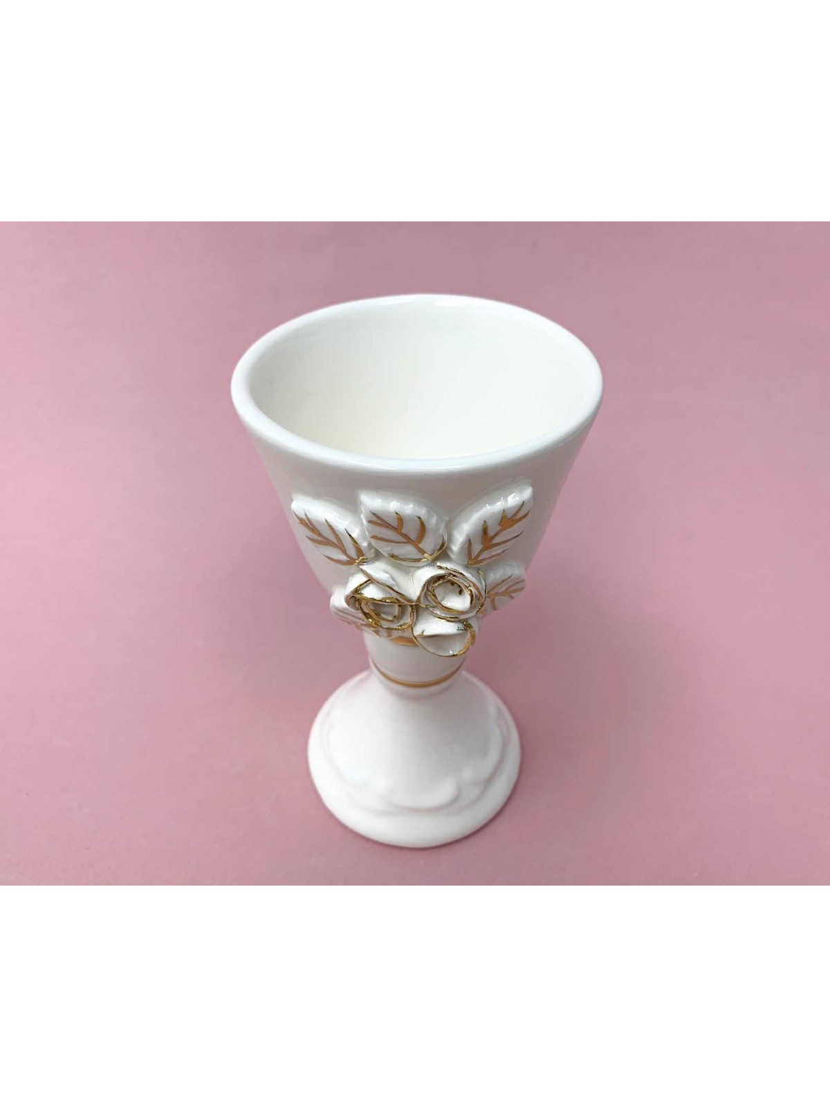 Tasse à vin en céramique blanche avec détails dorés, cadeaux de Pâque, israélien