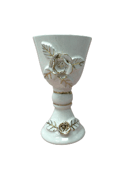 Gobelet à vin blanc et or en céramique décoré, cadeaux de Pâque, Israël