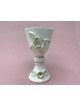 Decorated Ceramic White and Gold Wine Goblet , Passover Gifts , Israel