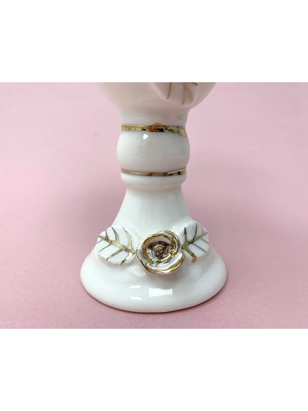 Gobelet à vin blanc et or en céramique décoré, cadeaux de Pâque, Israël