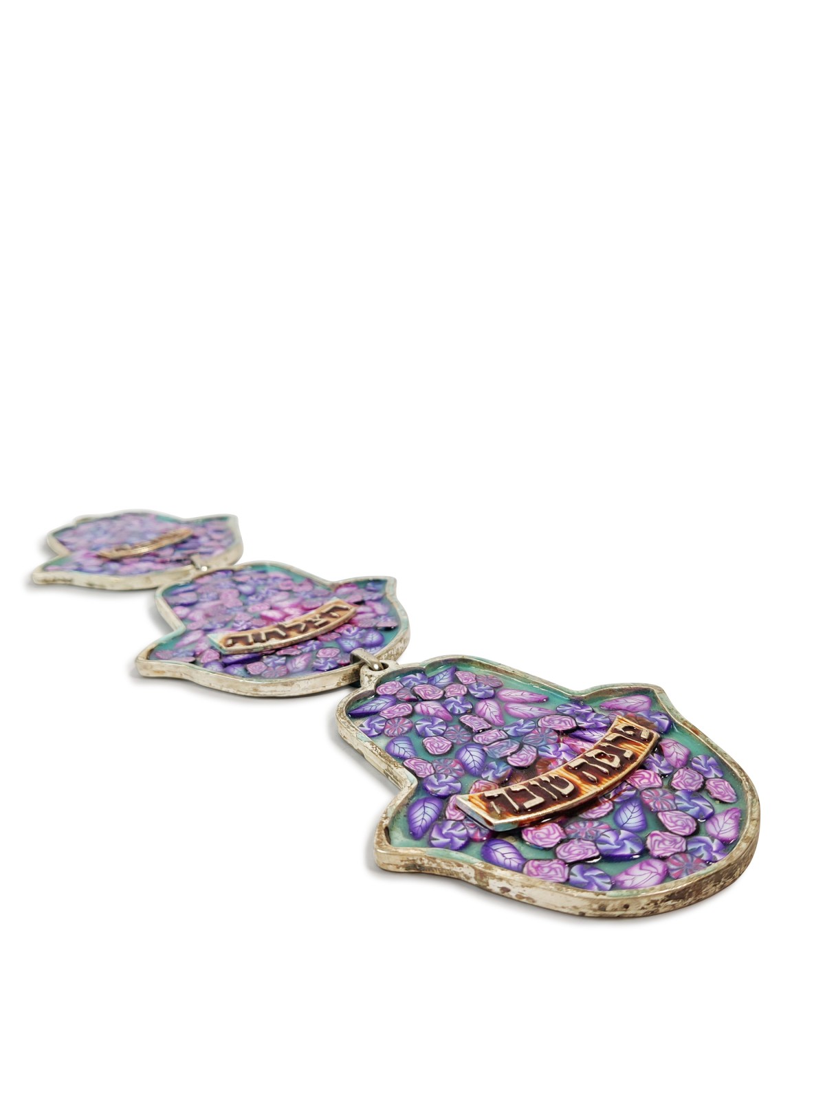 Mobiles colorés suspendus au mur Hamsa, Art mural Hamsa, Judaica israélien