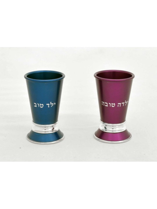 Tasse en aluminium anodisée Yeled tov colorée, cadeaux de mariage juifs, Israël