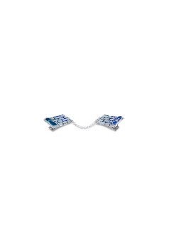 Pewter Blue Jerusalem Tallit Clips , Tallit Clips , Israeli Judaica