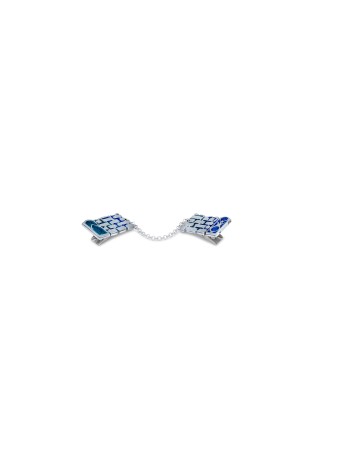 Pewter Blue Jerusalem Tallit Clips , Tallit Clips , Israeli Judaica
